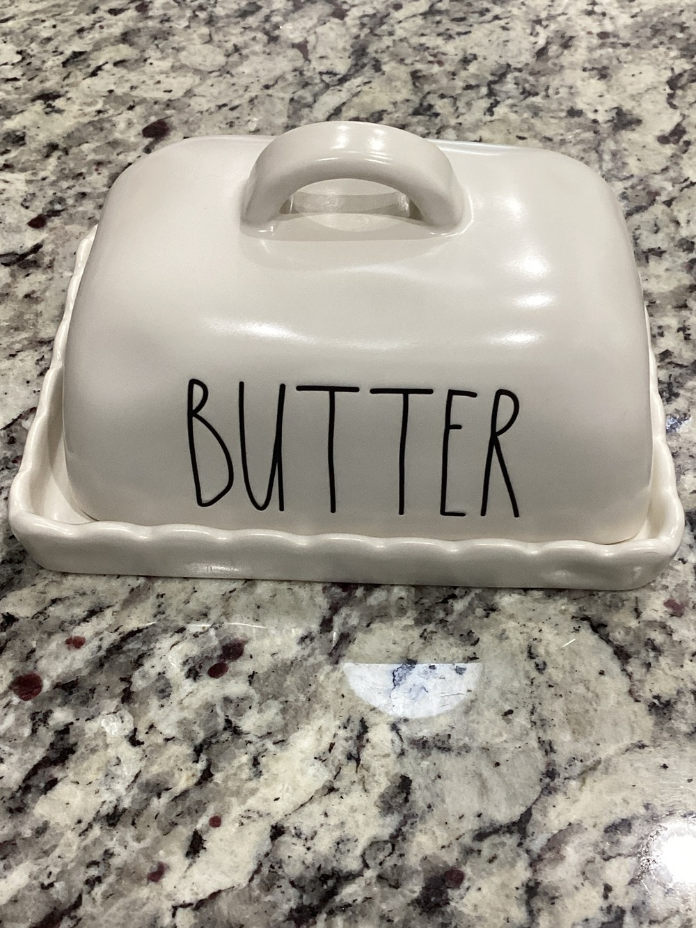 Rae Dunn Ceramic Butter Dish with Handle